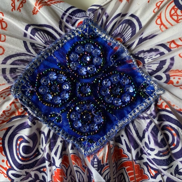 Printed Lightweight Sleeveless V-neck Summer Dress - Picture 2 of 8